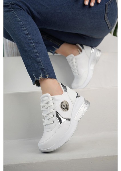 Kadın Taşlı Rahat Kalıp Topuklu Spor Ayakkabı modelleri