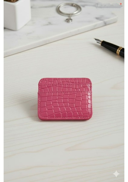 Deri Görünümlü Parlak Kartlık Mini & Cüzdan