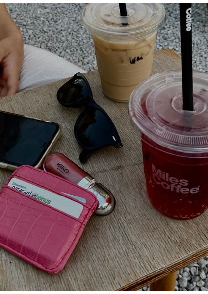 Deri Görünümlü Parlak Kartlık Mini & Cüzdan