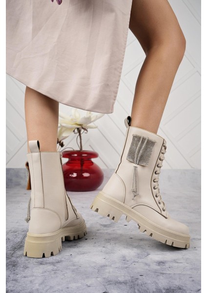 Kadın Taş Detaylı Fermuarlı Kaymaz Taban Postal Bot modelleri