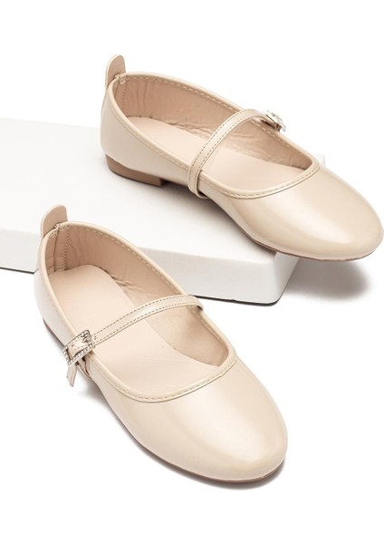 Kadın Babet Taşlı Tokalı Bantlı Kemerli Hafif Rahat Şık Iş Ofis Günlük Ayakkabı