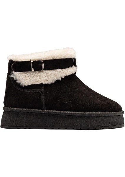 Kadın Siyah Süet Bot Içi Kürklü Kemerli Bilekte Kısa Topuklu Taban Kışlık Bot fiyatları