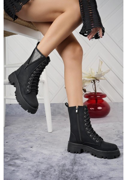 Kadın Taş Fermuar Detaylı Fermuarlı Kaymaz Taban Postal Bot fiyatları