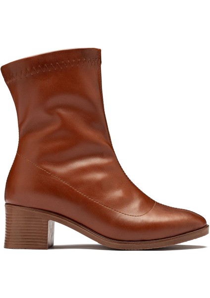 Kadın Streç Bot Bilekli Kısa Küt Kalıp Deri Kaliteli Bot Topuklu Kışlık Bot & Bootie