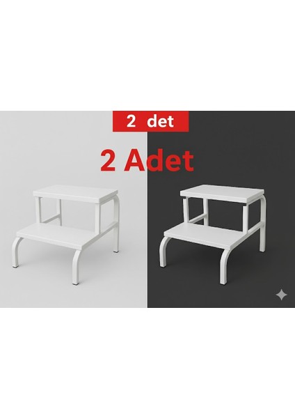 Eskabo 2 Adet 2 Basamaklı Muayene Masası Merdiveni