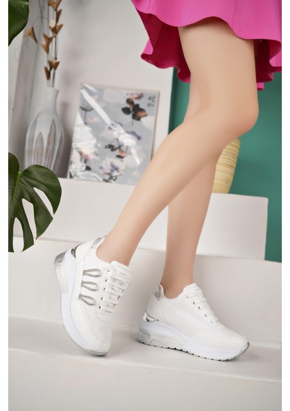 Kadın Taşlı Rahat Kalıp Topuklu Spor Ayakkabı fiyatları