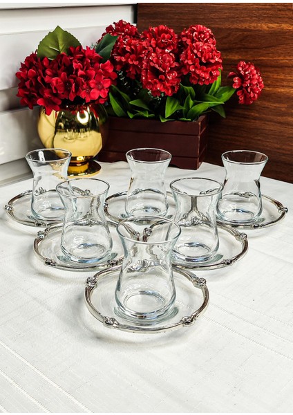 Seçkinev Gülizar 12 Parça Çay Takımı (Altın,gümüş,sarı)