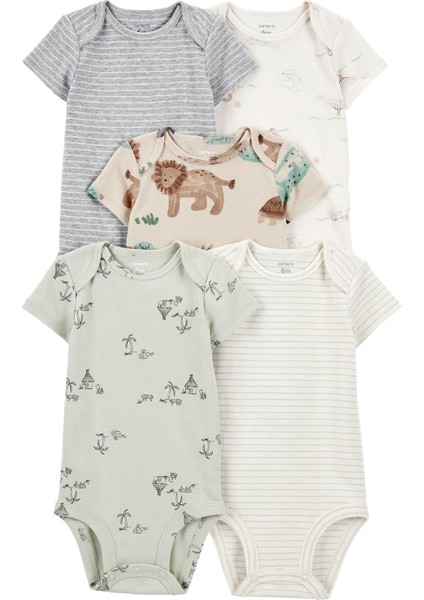 Erkek Bebek Kısa Kollu 5li Body