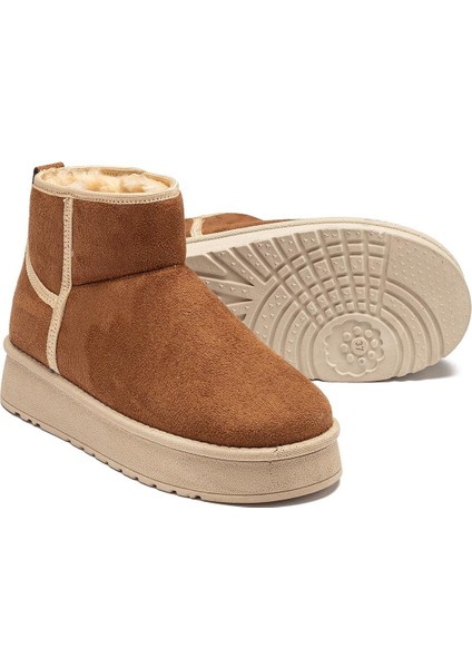 Kadın Taba Süet Bot Içi Kürklü Bilekte Kısa Topuklu Taban Kışlık Bot indirimleri