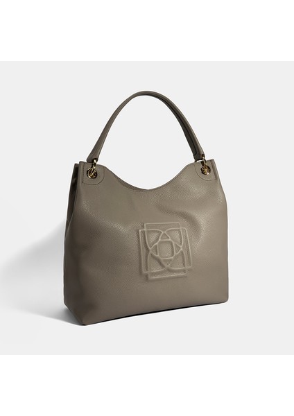 Kadın Yeşil Logo Baskılı Deri Omuz Çantası modelleri