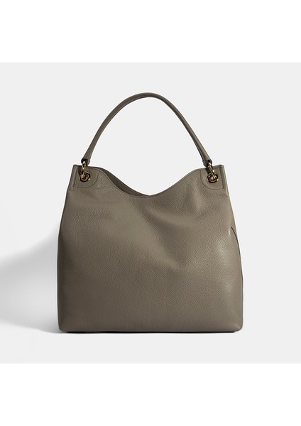 Kadın Yeşil Logo Baskılı Deri Omuz Çantası fırsatları