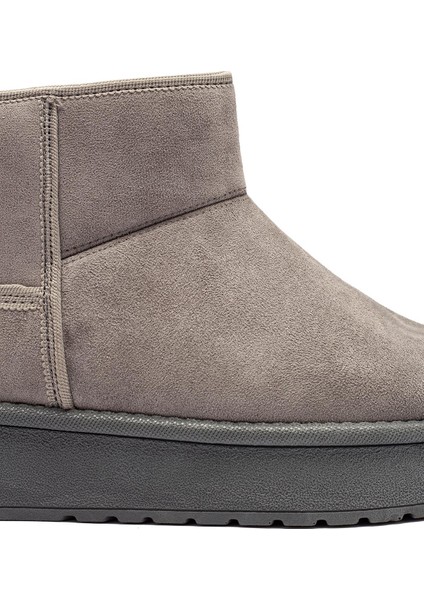 Kadın Gri Süet Bot Içi Kürklü Bilekte Kısa Topuklu Taban Kışlık Bot modelleri