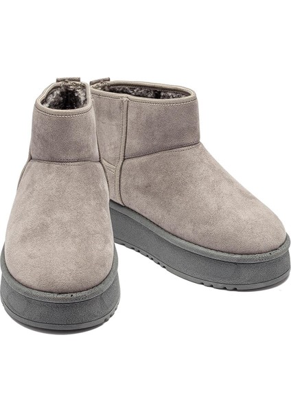 Kadın Gri Süet Bot Içi Kürklü Bilekte Kısa Topuklu Taban Kışlık Bot fırsatları