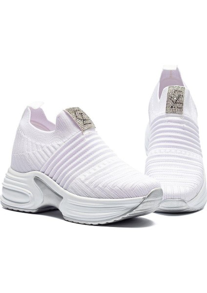 Kadın Gizli Topuk Taşlı Rahat Kalıp Triko Spor Ayakkabı