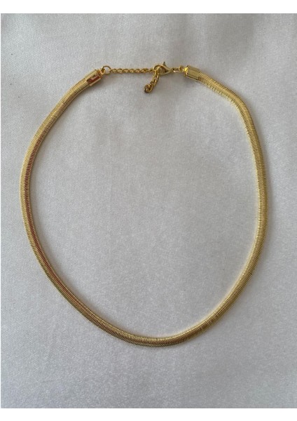 Italyan Zincirli Çelik Kolye Altın Renk