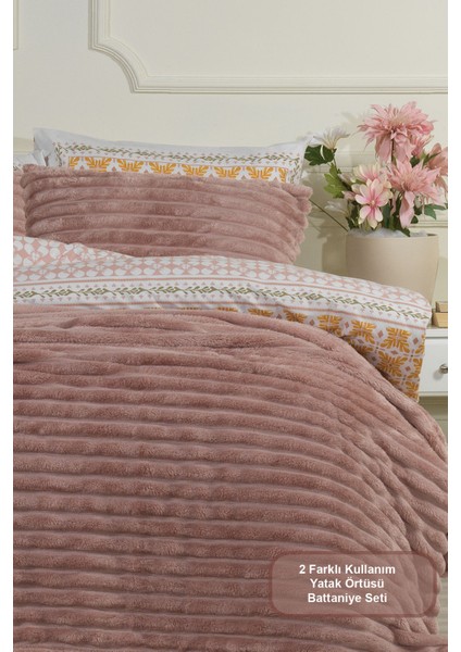 Mateo Battaniye Seti Çift Kişilik Wellsoft 3 Parça (230X250 Cm) Gülkurusu fiyatları