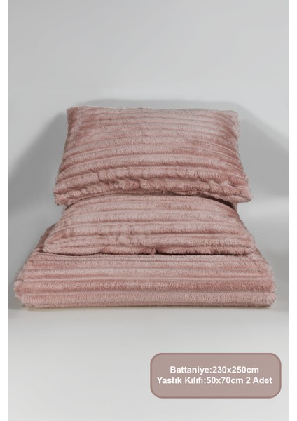 Mateo Battaniye Seti Çift Kişilik Wellsoft 3 Parça (230X250 Cm) Gülkurusu indirimleri