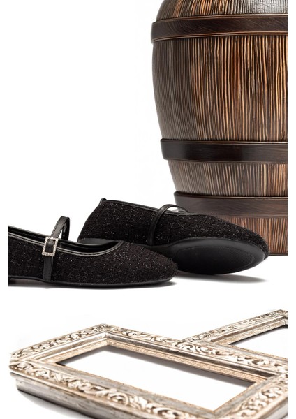 Kadın Babet Taşlı Tokalı Bantlı Kemerli Hafif Rahat Şık Iş Ofis Günlük Ayakkabı