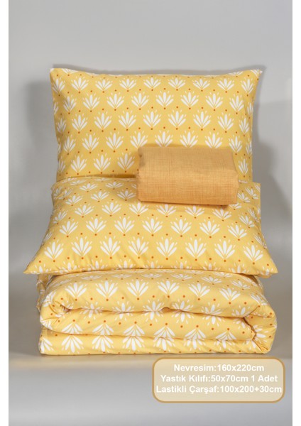 Riva Nevresim Takımı Tek Kişilik Lastikli Çarşaf (160X220 Cm) Sarı