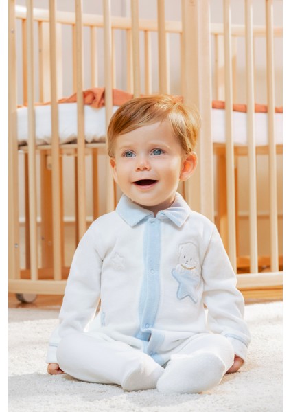 Erkek Bebek Kadife Tulum