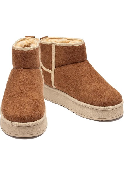 Kadın Taba Süet Bot Içi Kürklü Bilekte Kısa Topuklu Taban Kışlık Bot fırsatları