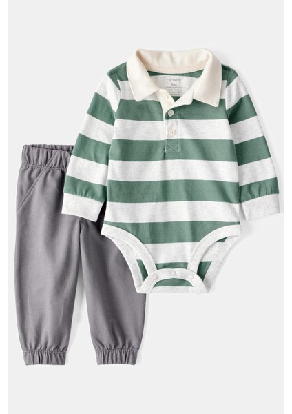 Erkek Bebek Ekru Body Pantolon