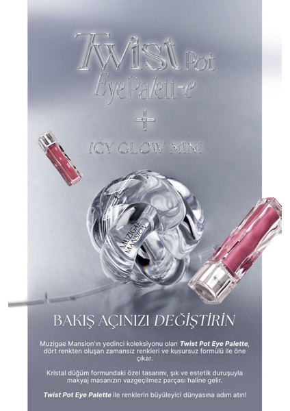 4'lü Far Paleti + Mini Boy Icy Glow (Set) Muzıgae Mansıon Twist Pot Eye Palette (01 Fairy Pink)