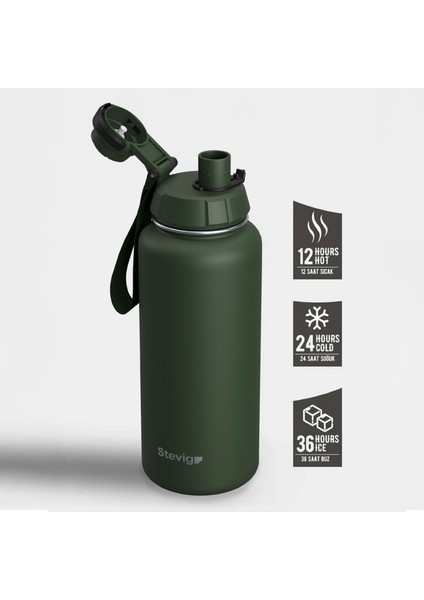1 Hand Leak-Proof Sızdırmaz Çelik Termos 1000 Ml Green St-215 fiyatları
