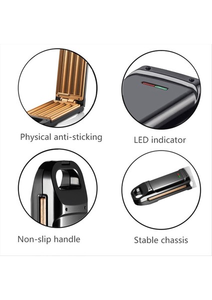 Kızarmış Hamur Çubuk Makinesi Ev Tipi Çift Taraflı Isıtmalı Ekmek Makinesi Waffle Makinesi Waffle Çubuğu Abd Fişi (Yurt Dışından) fırsatları