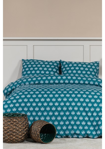 Riva Nevresim Takımı Çift Kişilik Fitted Lastikli (200X220 Cm) Yeşil