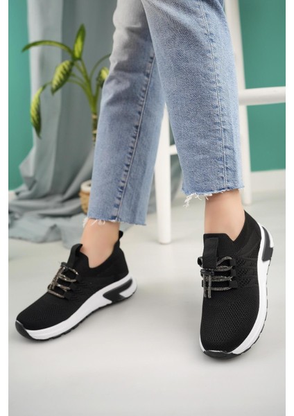 Kadın Nud Bağcıksız Taşlı Triko Kadın Sneaker modelleri