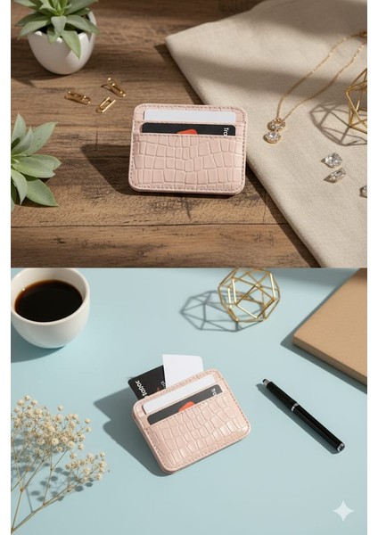 Pembe Deri Görünümlü Parlak Kartlık Mini & Cüzdan fiyatları