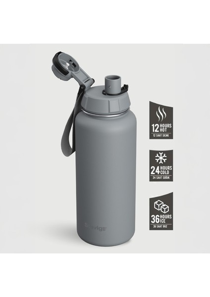 1 Hand Leak-Proof Sızdırmaz Çelik Termos 1000 Ml Grey St-214 fiyatları
