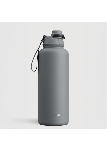 1 Hand Leak-Proof Sızdırmaz Çelik Termos 1500 ml Grey ST-253