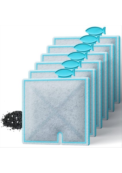 6pcs Aqueon Balık Tankı Akvaryum Filtresi Yerine Uygun Aktif Karbon Filtre Elemanları (M) (Yurt Dışından)
