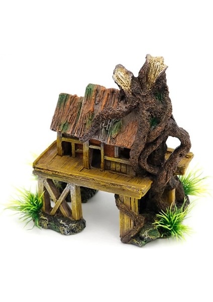 Akvaryum Dekorasyon Yapay Balık Sürüngen Evi Sığınak Balık Tankı Peyzaj Reçine Binası Süsler Dekor (Yurt Dışından) modelleri