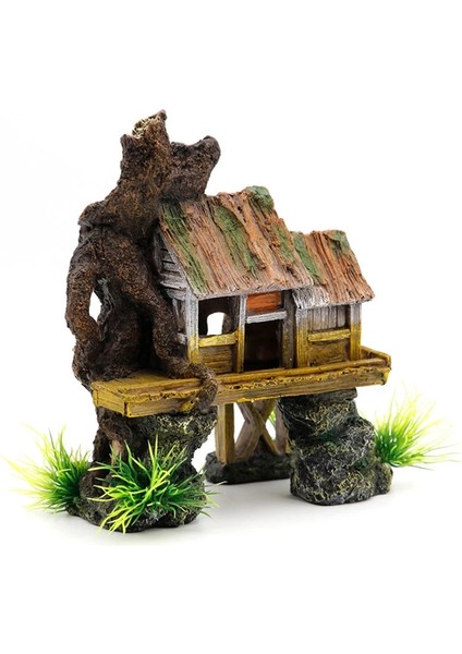 Akvaryum Dekorasyon Yapay Balık Sürüngen Evi Sığınak Balık Tankı Peyzaj Reçine Binası Süsler Dekor (Yurt Dışından) fırsatları