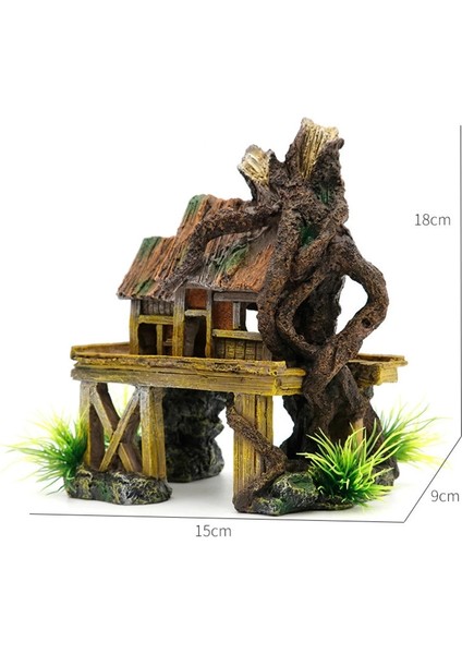 Akvaryum Dekorasyon Yapay Balık Sürüngen Evi Sığınak Balık Tankı Peyzaj Reçine Binası Süsler Dekor (Yurt Dışından) indirimleri