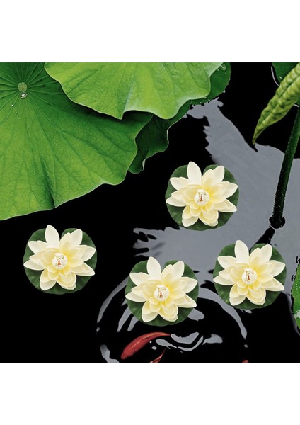 6pcs Yapay Yüzen Köpük Lotus Çiçekleri, Su Lily Pad Süsleri ile Fildişi Beyaz, Veranda Koi Gölet Havuz Akvaryumu Ev Bahçesi Düğün Özel Etkinlik Dekorasyonu Için (Yurt Dışından) fiyatları