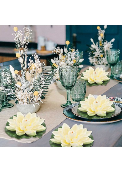 6pcs Yapay Yüzen Köpük Lotus Çiçekleri, Su Lily Pad Süsleri ile Fildişi Beyaz, Veranda Koi Gölet Havuz Akvaryumu Ev Bahçesi Düğün Özel Etkinlik Dekorasyonu Için (Yurt Dışından) indirimleri