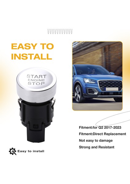 Audi Q2 2017-2023 Için Araç Ateşleme Durdurma Başlatma Düğmesi Anahtarı (Yurt Dışından) fırsatları