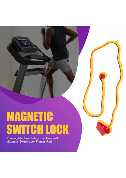Koşu Bandı Güvenlik Anahtarı Manyetik Anahtar Kilidi Fitness Kırmızı (Yurt Dışından) fırsatları