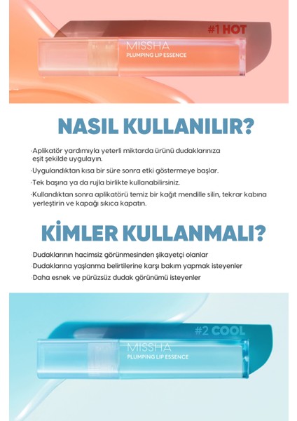 Dolgunlaştırıcı Etkili Dudak Bakım Esansı Plumping Lip Essence (No.2 Cool)