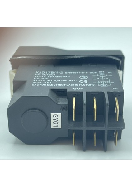KJD17 6 Pıns Elektromanyetik Başlatma Itme Düğmesi Anahtarları 15A AC250V IP55 Su Geçirmez Ekipman Güvenlik Anahtarı (Yurt Dışından) fiyatları