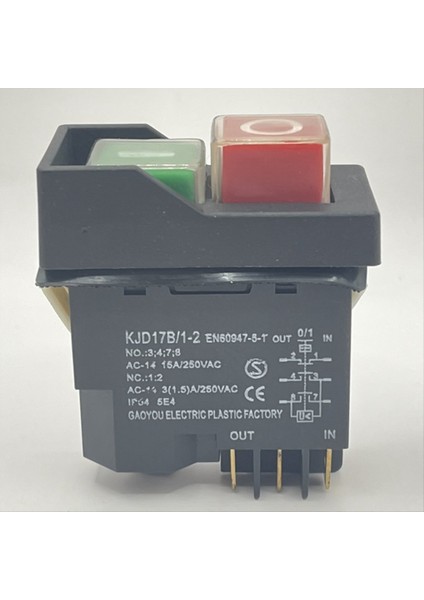 KJD17 6 Pıns Elektromanyetik Başlatma Itme Düğmesi Anahtarları 15A AC250V IP55 Su Geçirmez Ekipman Güvenlik Anahtarı (Yurt Dışından) fırsatları