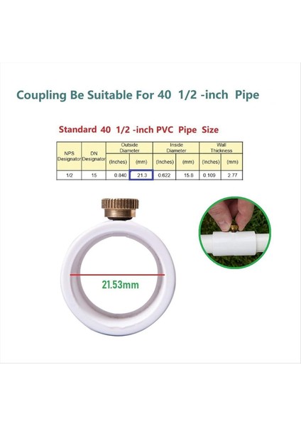 10PCS 1/2 Inç Pvc Mist Meme Misting Sistemi Patio Açık Mister Bağlama Pvc Bölünme Bölüm ile Sis Nozul ile (Yurt Dışından) fırsatları