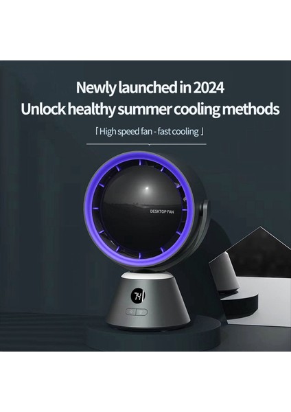 Hafif, Dijital Ekran, Yüksek Rüzgar Enerjisi, Masa Üstü Sirkülasyon USB Küçük Fan ile Yüksek Hızlı Turbo Fan Çalkalanan Kafa (Yurt Dışından) modelleri