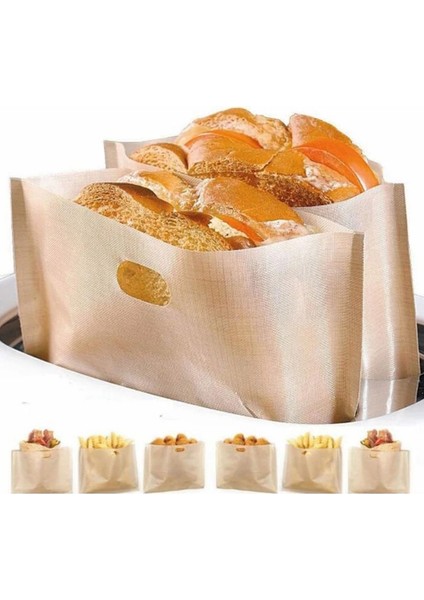 12 Adet Yeniden Kullanılabilir Ekmek Kızartma Makinesi Çantası Yapışmaz Ekmek Pişirme Çantası Sandviç Torbaları Tost Mikrodalga Isıtma Pasta Araçları 16X18CM (Yurt Dışından) fiyatları