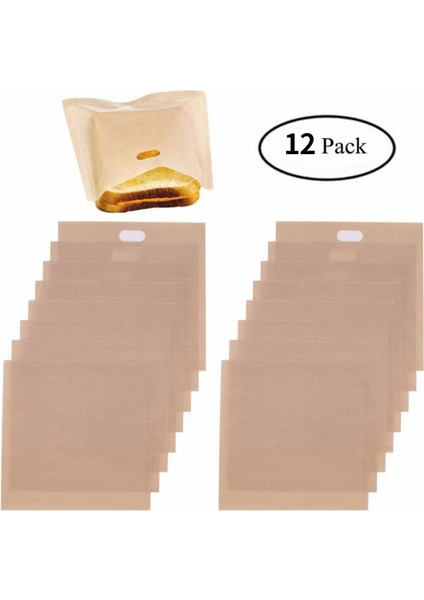 12 Adet Yeniden Kullanılabilir Ekmek Kızartma Makinesi Çantası Yapışmaz Ekmek Pişirme Çantası Sandviç Torbaları Tost Mikrodalga Isıtma Pasta Araçları 16X18CM (Yurt Dışından) fırsatları