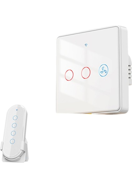 Akıllı Anahtar Fan Işığı 2 Yönlü RF433 Uzaktan Kumandalı Duvar Dokunmatik Anahtarı Tuya Akıllı Uygulama Ses Zamanlaması Beyaz (Yurt Dışından)